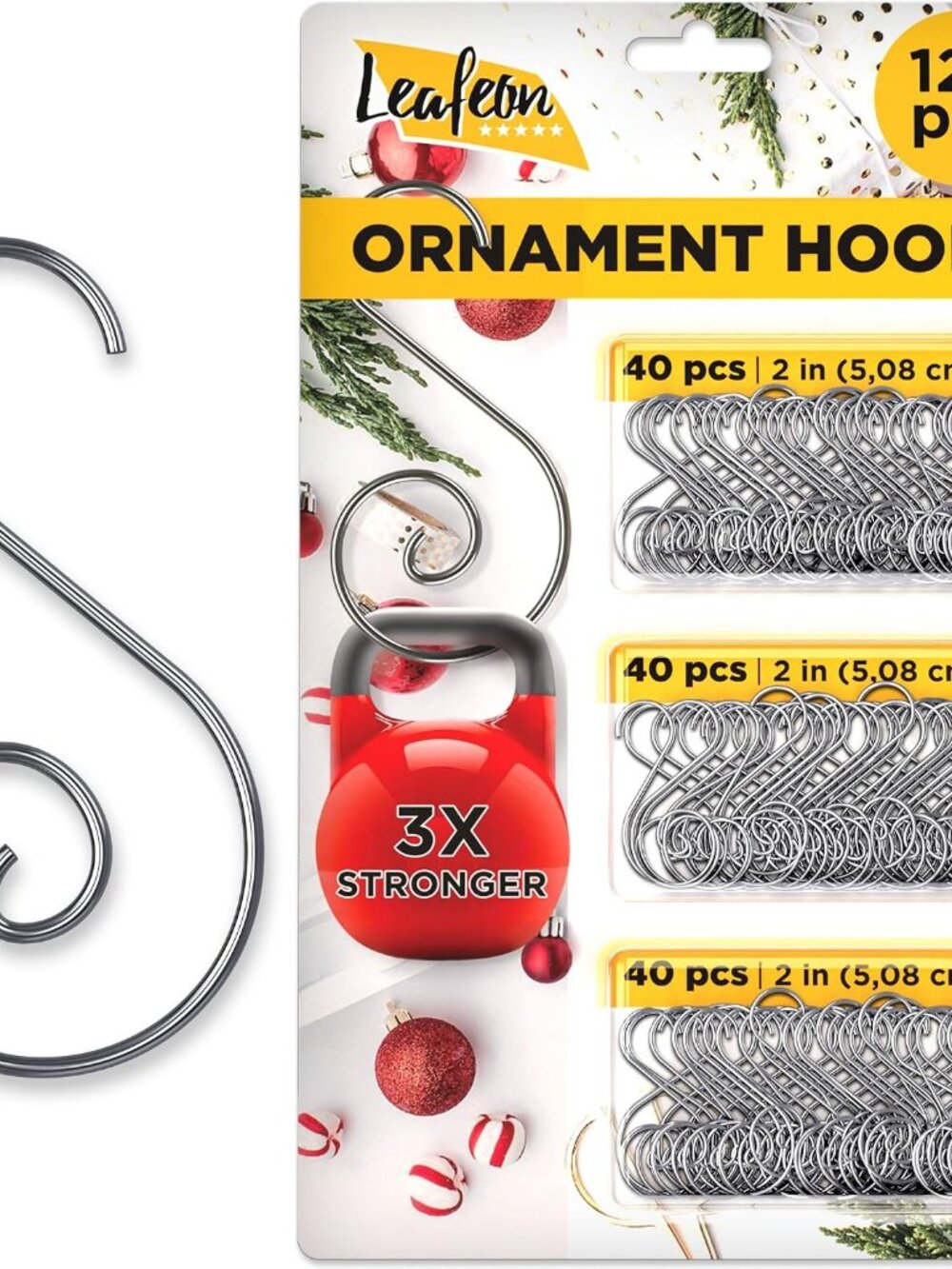 120 Pack Christmas Ornament Hooks – Perfect Ornaments Hooks for Christmas Tree D